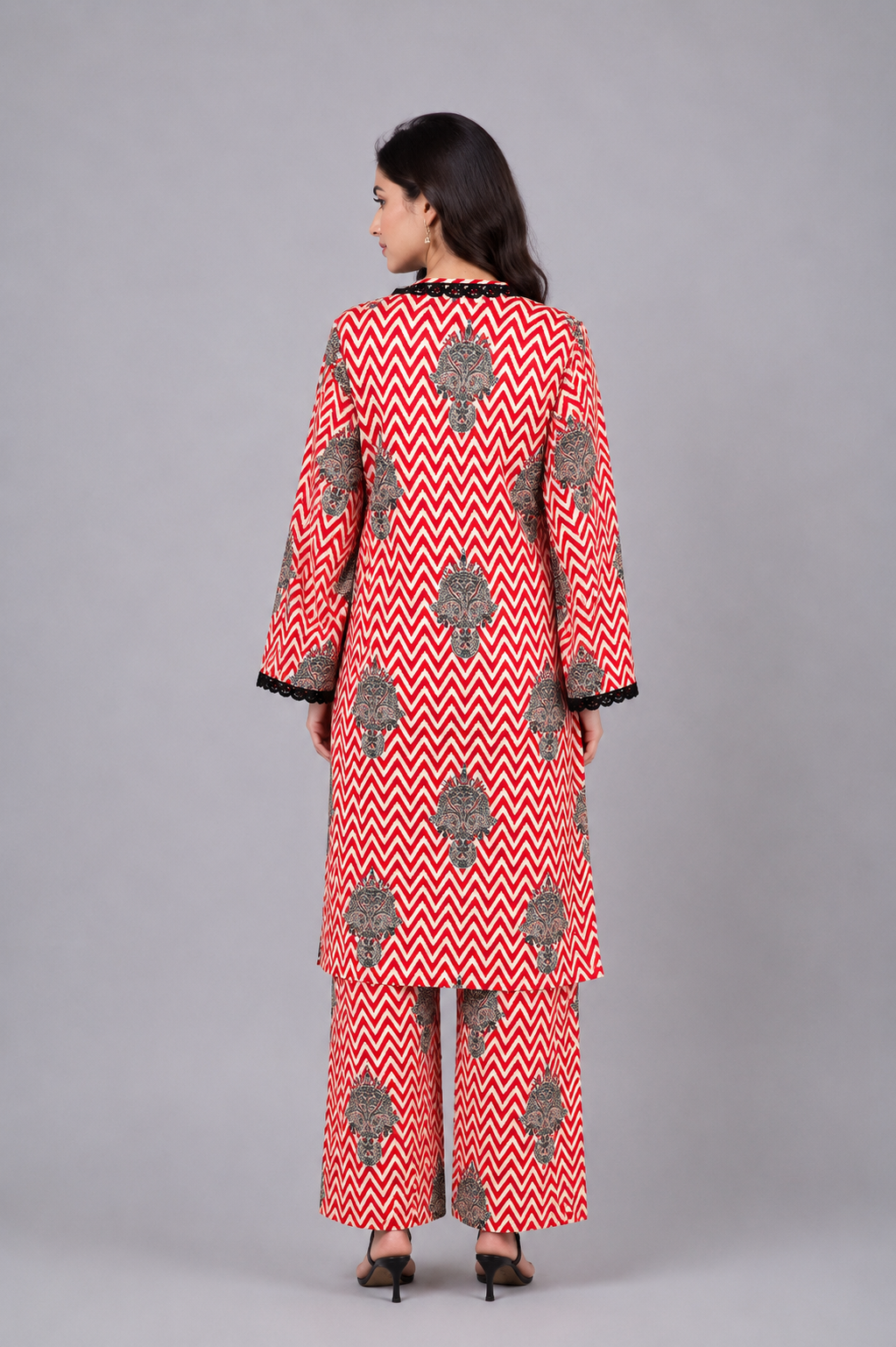 Plain 2-Piece Lawn Suit with Fancy Cuffs — My Link for ALL