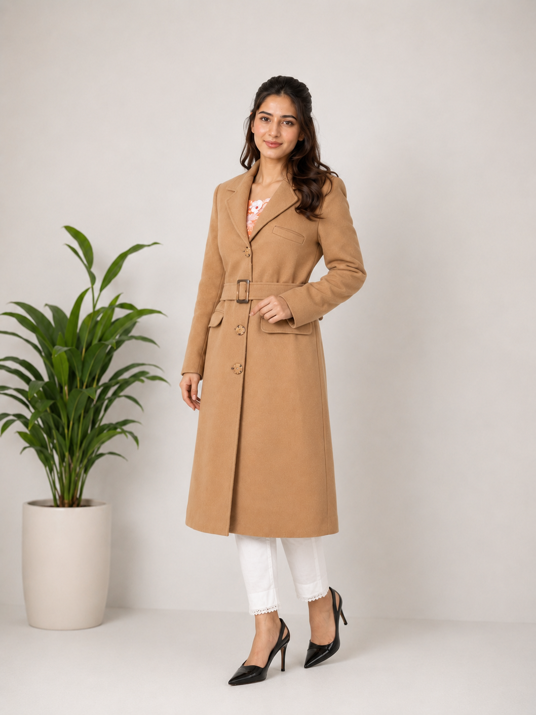 Elegant Camel Wool-Blend Overcoat — My Link for ALL