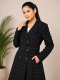 Classic Plaid Double-Breasted Long Coat — My Link for ALL
