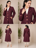 Premium Plum Wool-Blend Long Winter Coat — My Link for ALL