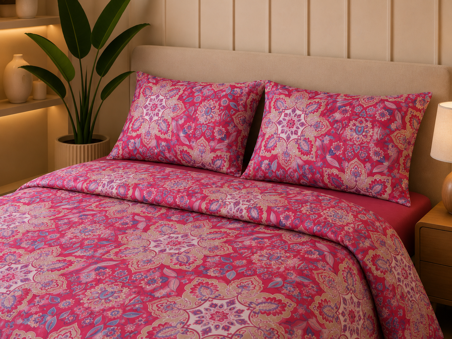Pink Floral Embroidered Bedding Set — My Link for ALL