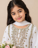 Embroidered Girls 3-Piece Frock Set