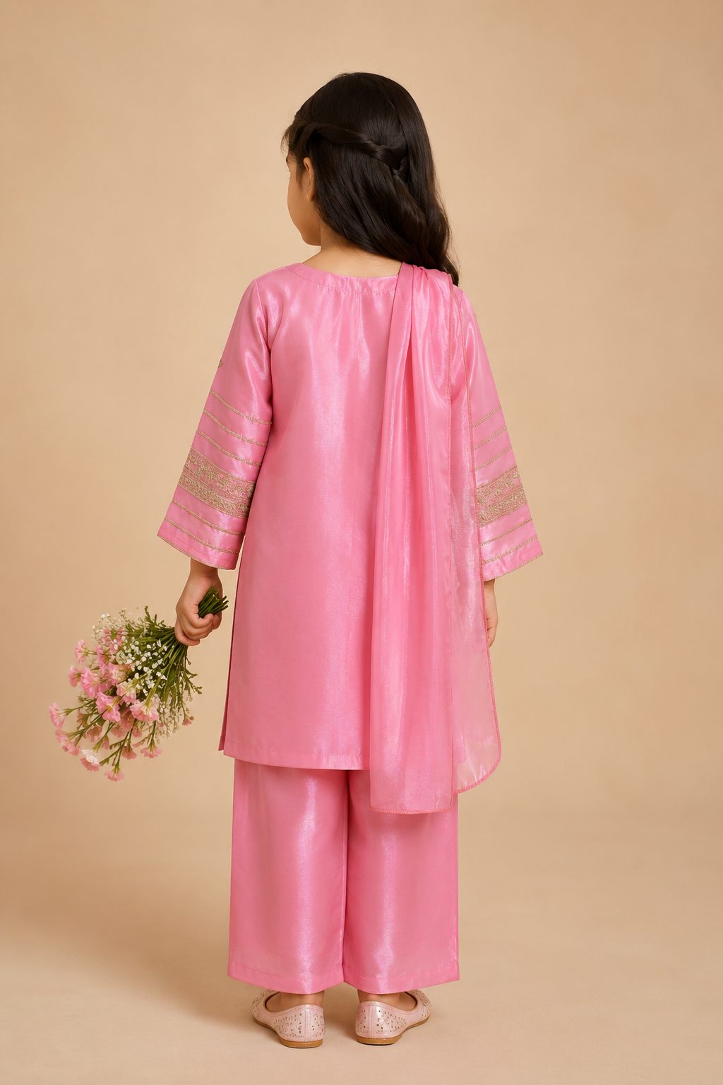 Embroidered 3-Piece Girls Suit
