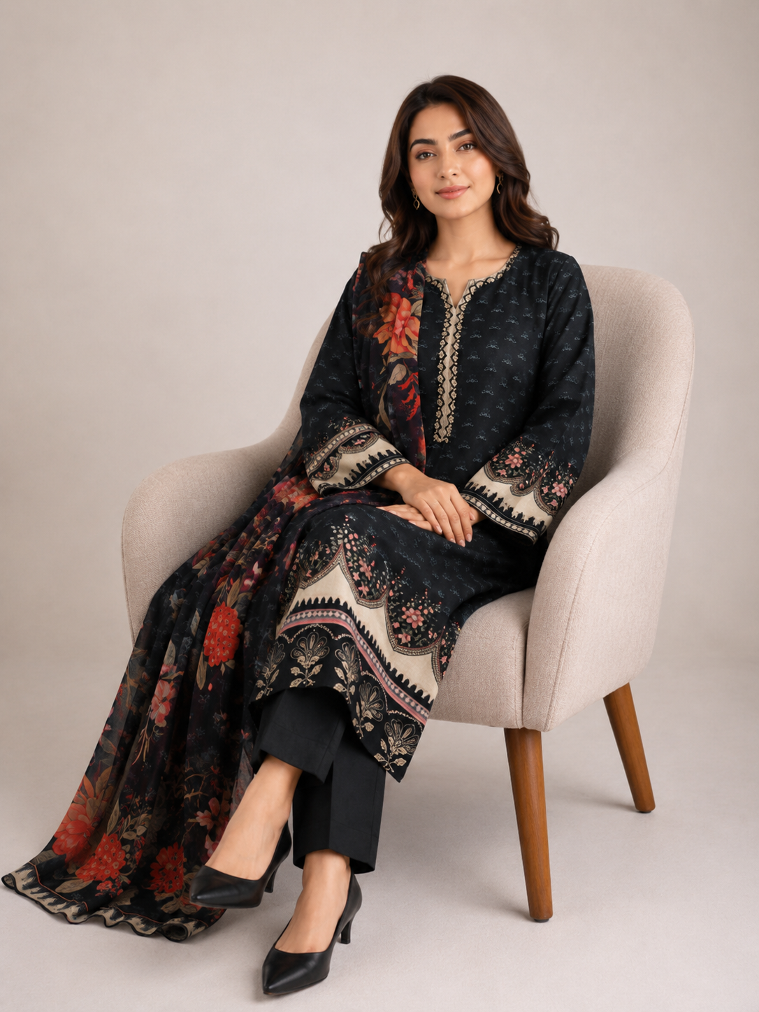 Elegant Lawn Suit with Dupatta — No. 178