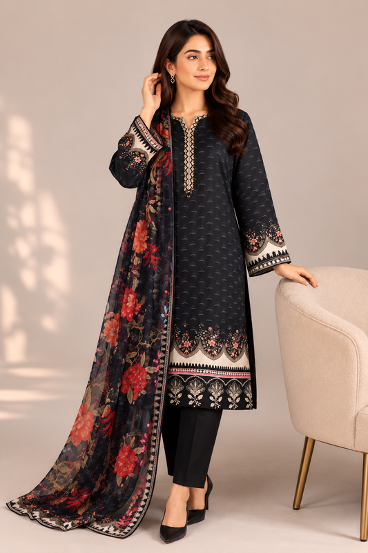 Elegant Lawn Suit with Dupatta — No. 178