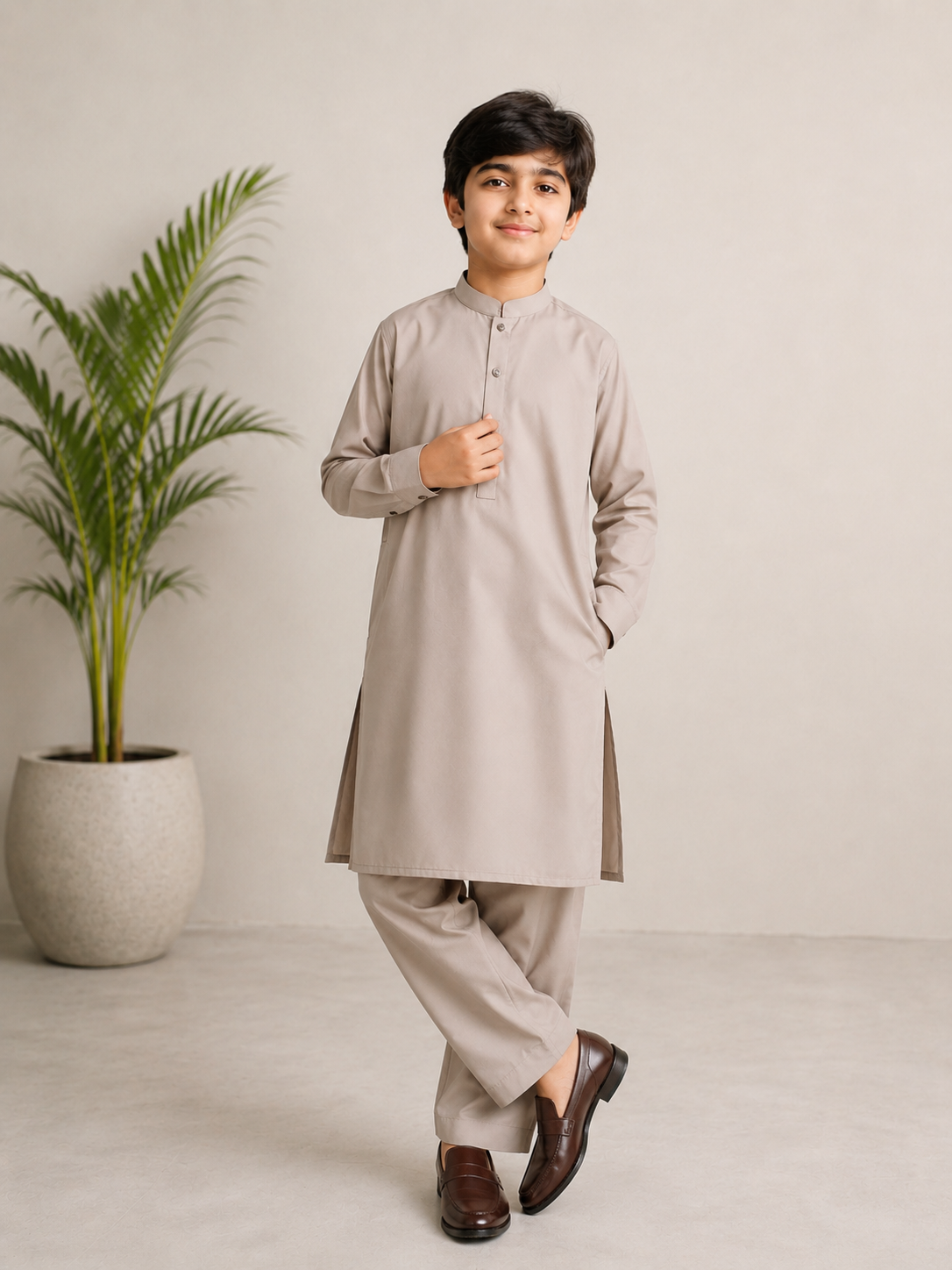 Beige 2-Piece Children's Suit
