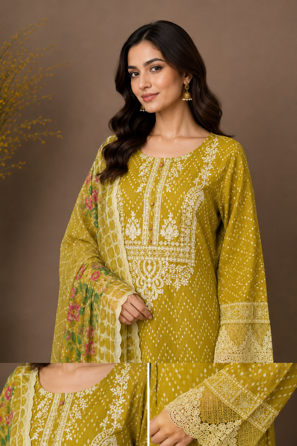 3 piece embroided suit