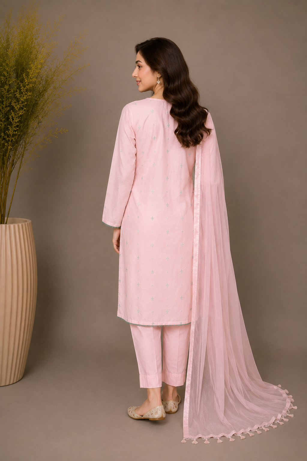 Plain Lawn Suit with Dupatta — No. 167