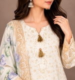 3 piece embroided light skin color