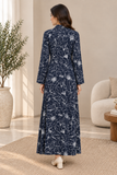 Navy blue printed long dress