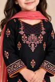 Black & Pink lawn embroidered suit