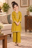 Mustard Yellow Lawn Embroidered 3-Piece Suit