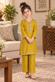 Mustard Yellow Lawn Embroidered 3-Piece Suit