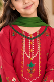 Pink & Green Embroidered lawn 3-Piece Suit