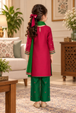 Pink & Green Embroidered lawn 3-Piece Suit