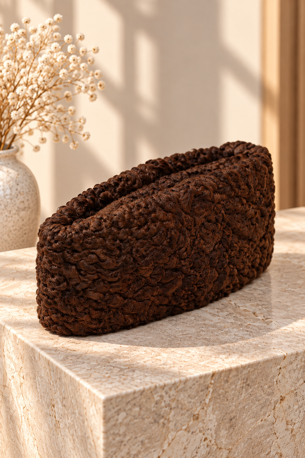 Jinnah Cap – Premium Brown Curly Wool