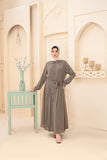 Earthy Sage Button-Down Maxi abaya