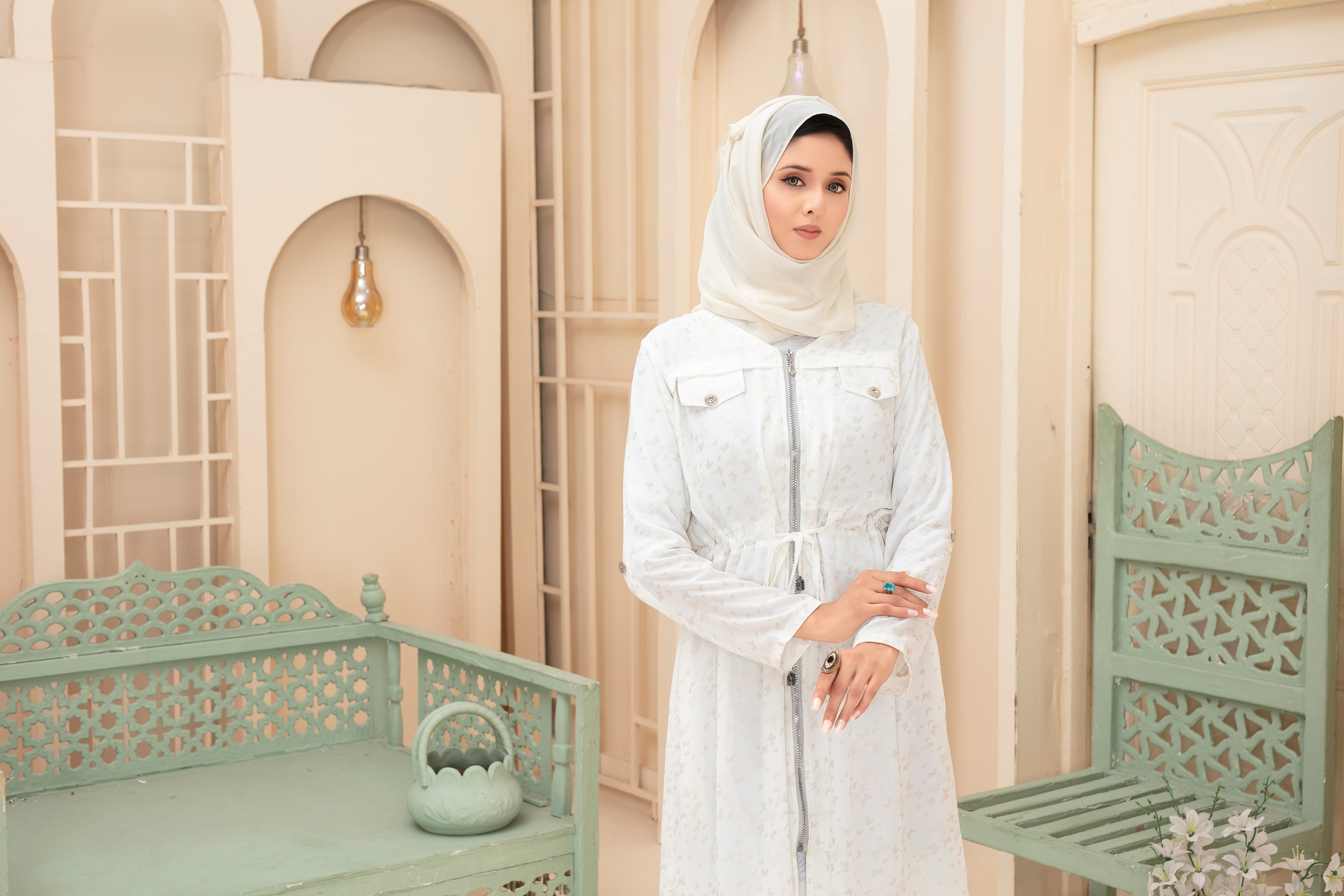 Pristine White Safari-Cut Modest Tunic