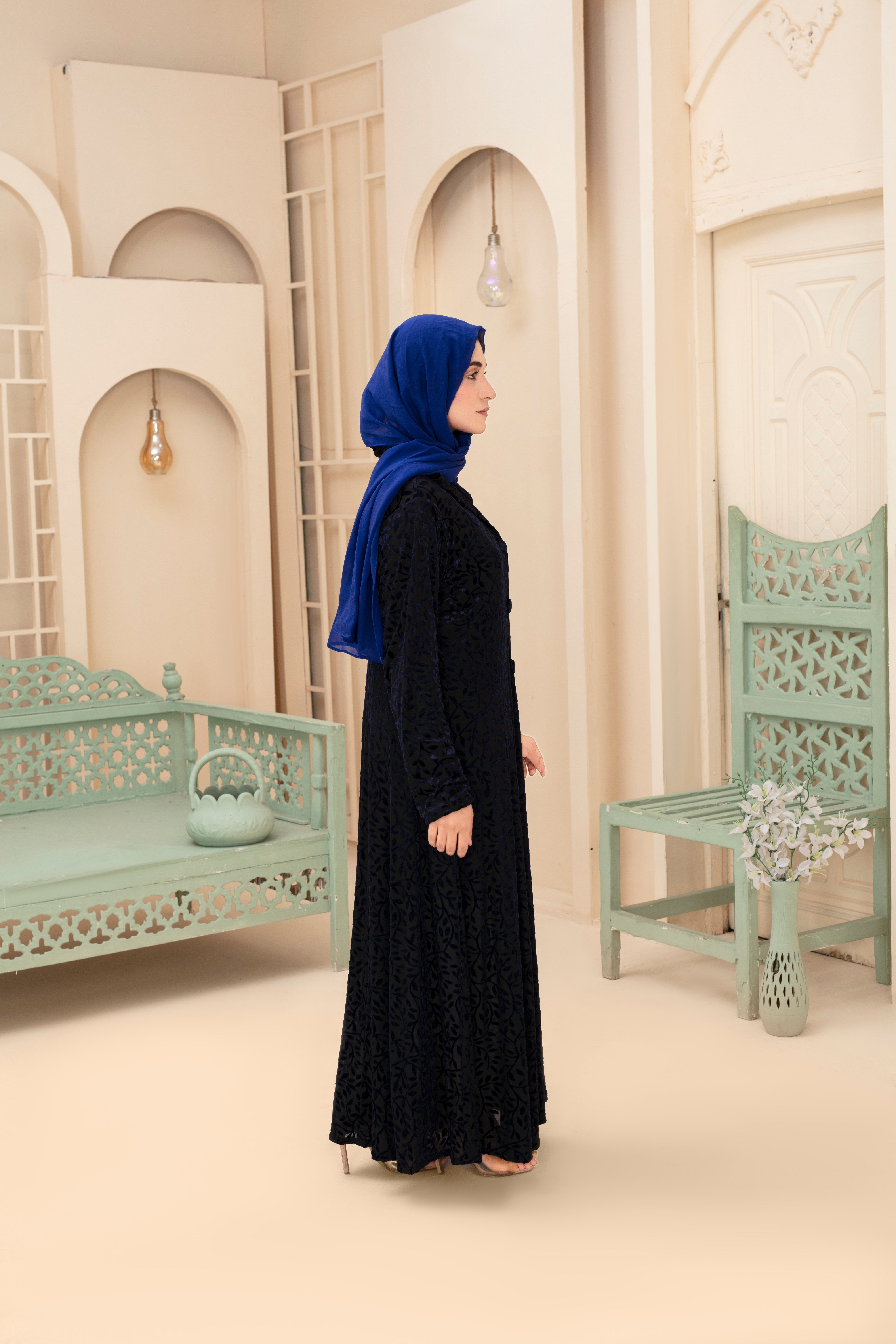 Midnight Velvet Abaya Set