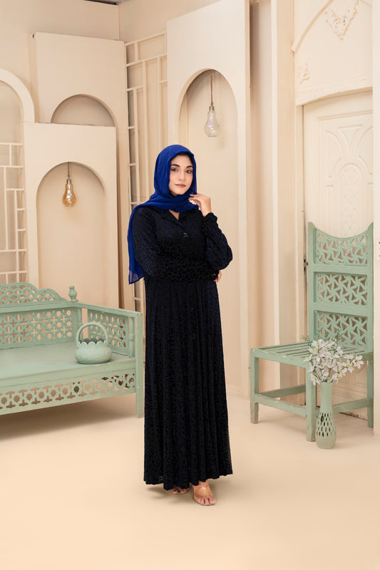 Ensemble abaya velours minuit