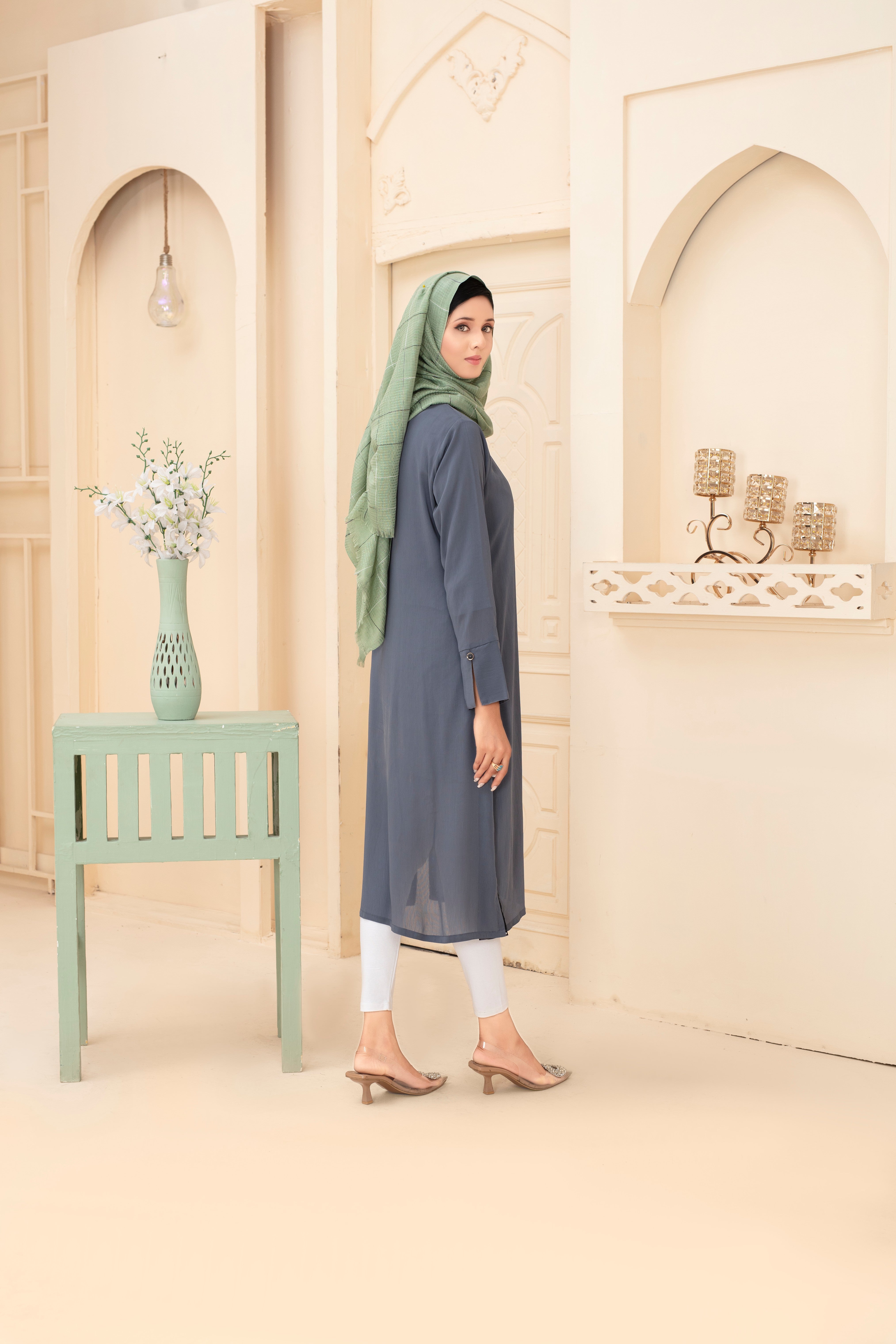 The Modern Slate Shirt-Abaya