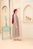 Taupe A-Linien Abaya mit Empire-Taille