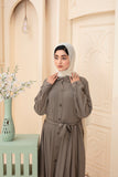 Earthy Sage Button-Down Maxi abaya