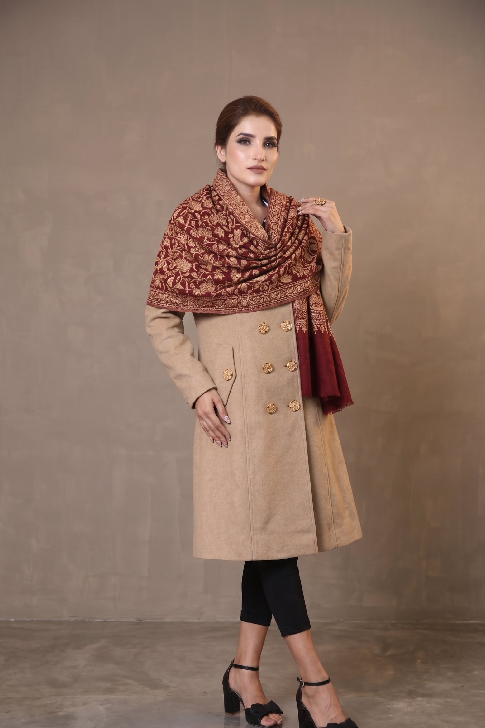 Luxury Double-Breasted Beige Trench Coat
