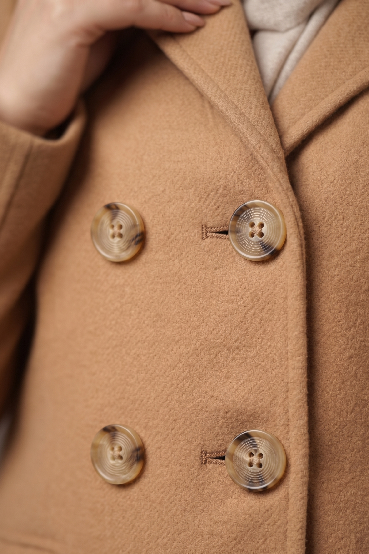 Elegant Camel Wool-Blend Overcoat