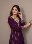 Königsblaue bestickte Kurti mit Smaragdakzenten