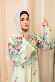 L'Abaya enchantée en soie florale