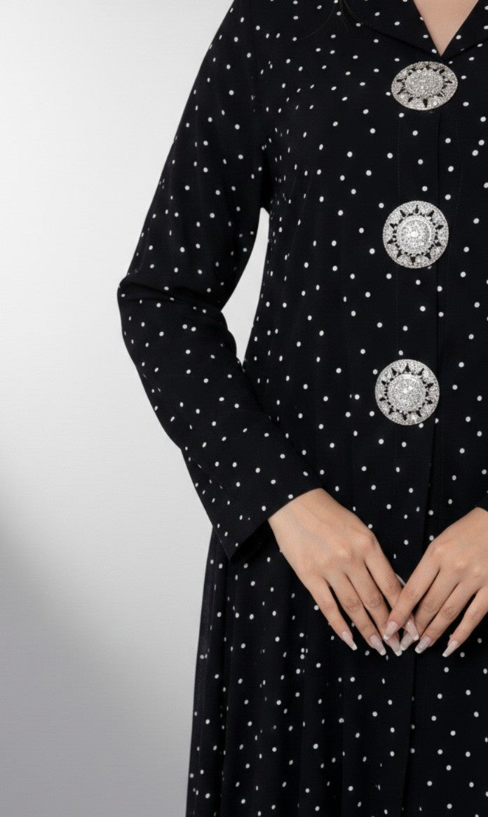 The Embellished Polka-Dot Evening Abaya