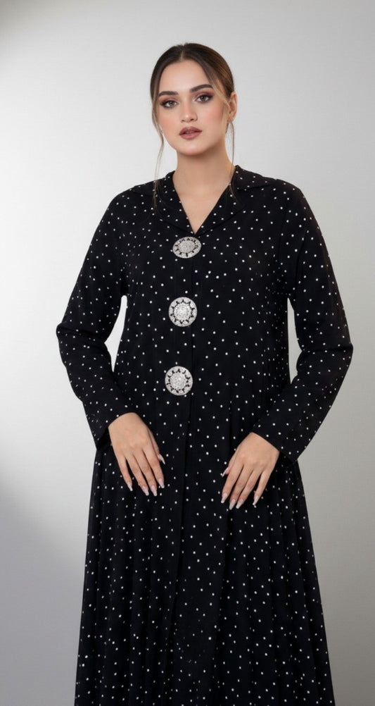 L'abaya de soirée ornée à pois