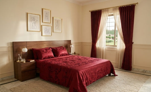 Ensemble de couette Royal Damask en Bourgogne profonde