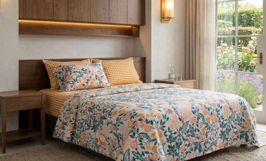 Parure de lit Golden Bloom et Gingham