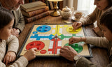 Klassisches Ludo-Brettspiel-Set mit Holzoptik