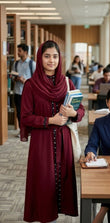 The Polka-Dot Accent Abaya
