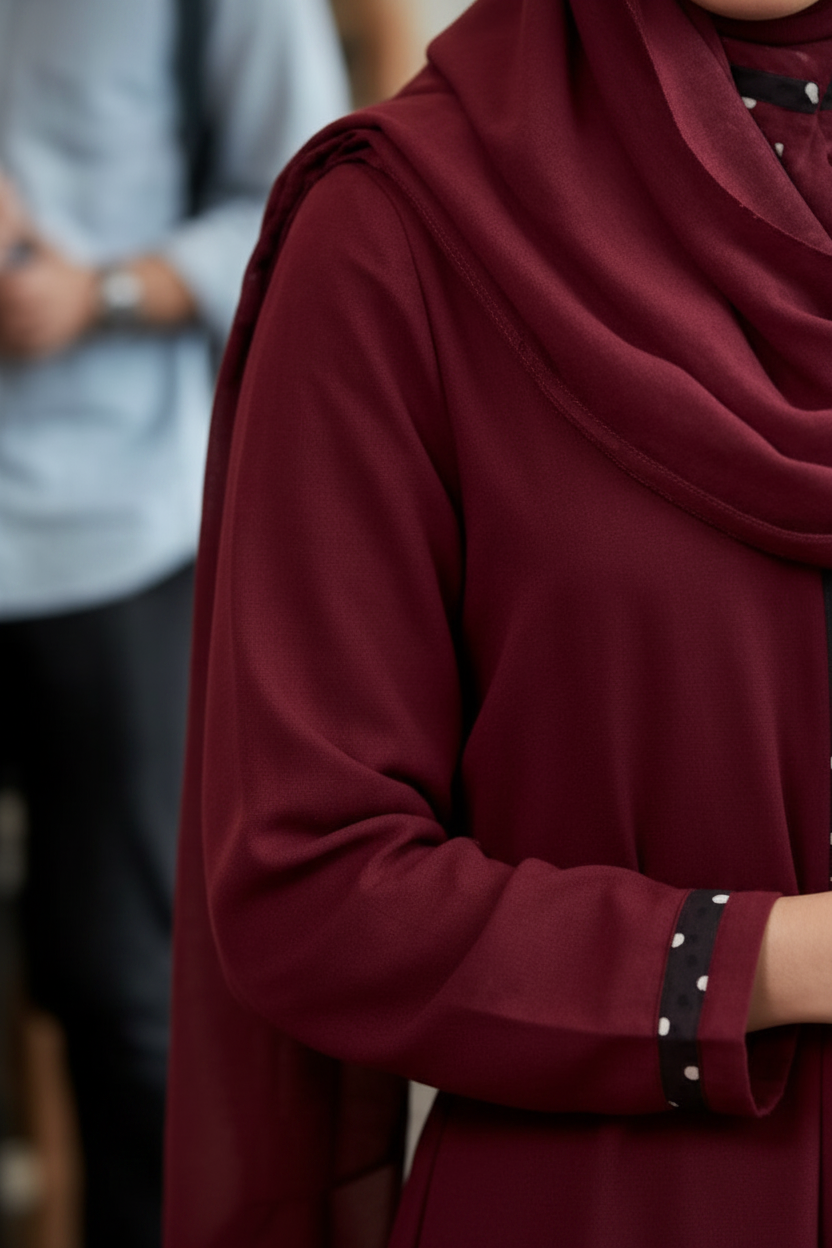 The Polka-Dot Accent Abaya — My Link for ALL