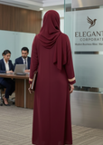 The Patterned Accent Maroon Abaya — My Link for ALL