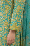 Le costume de pelouse imprimé damassé floral vert mousse de mer émeraude élégant