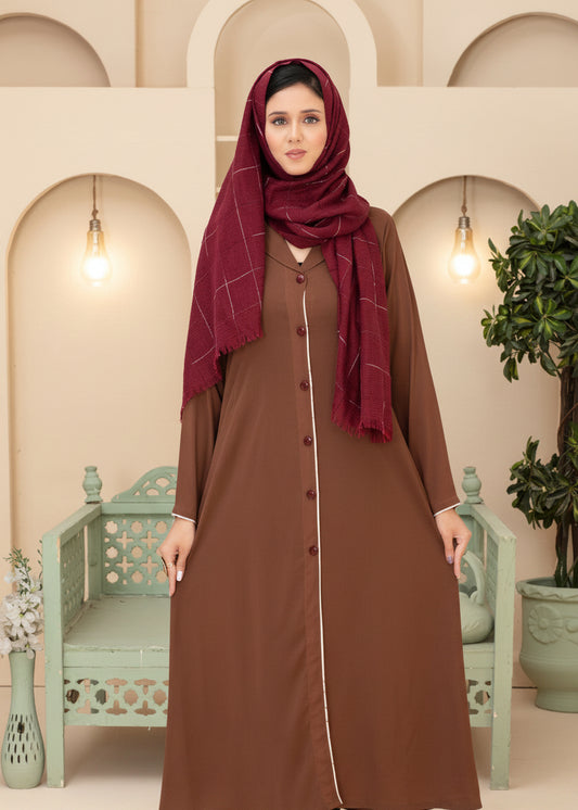 Rostfarbener, taillierter A-Linien-Burka