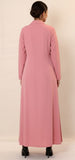 Blush-rosa Abaya im Mantel-Stil.