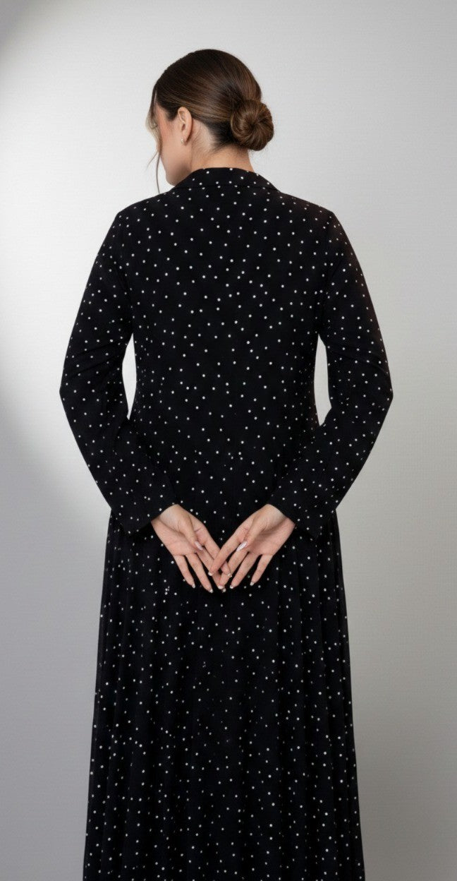 The Embellished Polka-Dot Evening Abaya