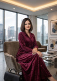 Sophisticated Burgundy Velvet Pulchi