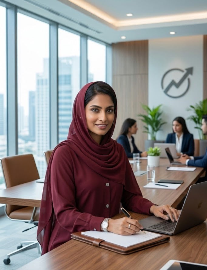 The Modern Executive Maroon Abaya