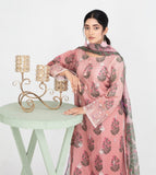Tea Rose Floral Embroidered 3-Piece Lawn Suit